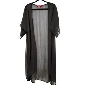 Betsey Johnson Black Sheer Open Kimono